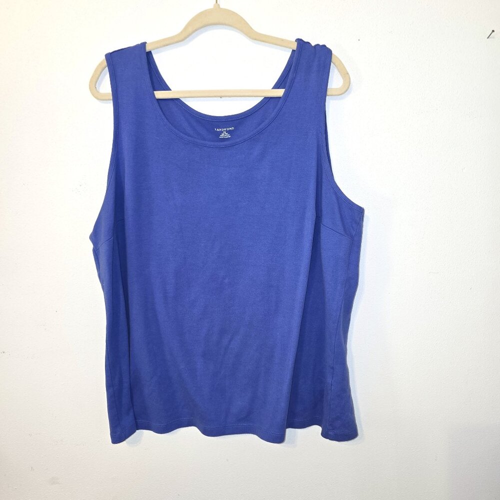 Lands' End Scoop Neck Royal Blue Tank Top Size 1X